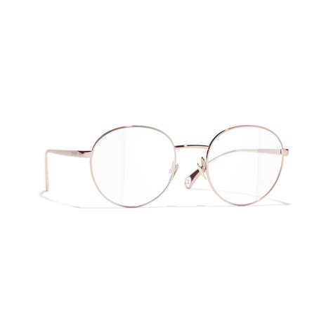 Optical: Oval Eyeglasses, metal Beige, Pink & Gold .